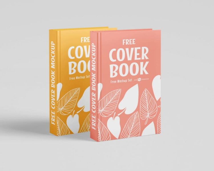 3d Hardcover Standing Book Mockup