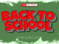 3d Retro Back School Text Effect