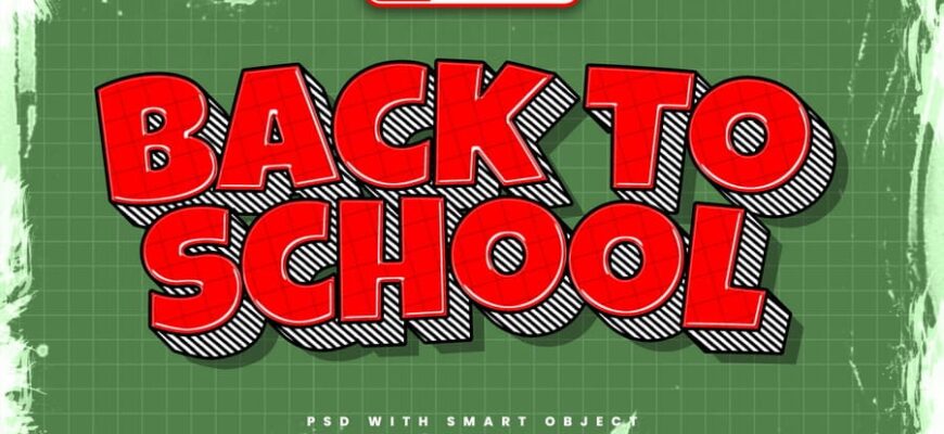 3d Retro Back School Text Effect