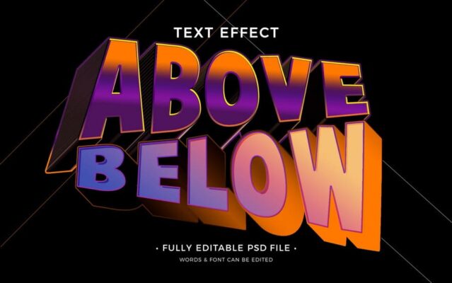 Above Below Text Effect