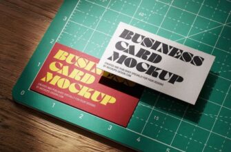 Business Card On Cutting Matt Mockup