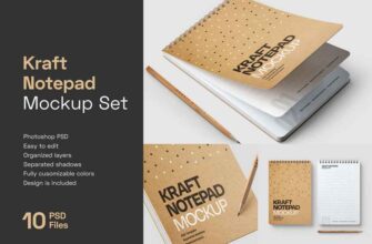 Kraft Notepad Mockup Set 0