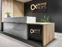 Office Reception 3d Logo Mockup