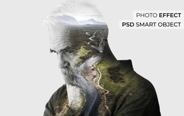 Person With Double Exposure Effect Mockup