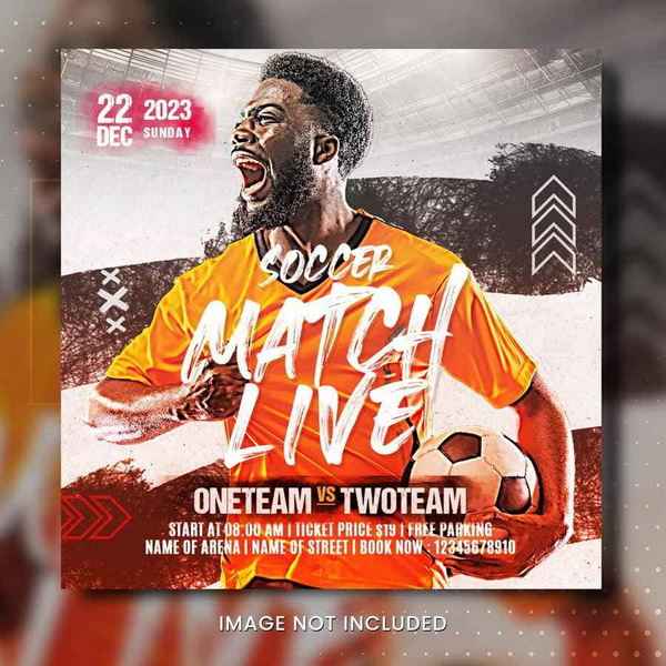 Psd Flyer Template Soccer Match Live 1