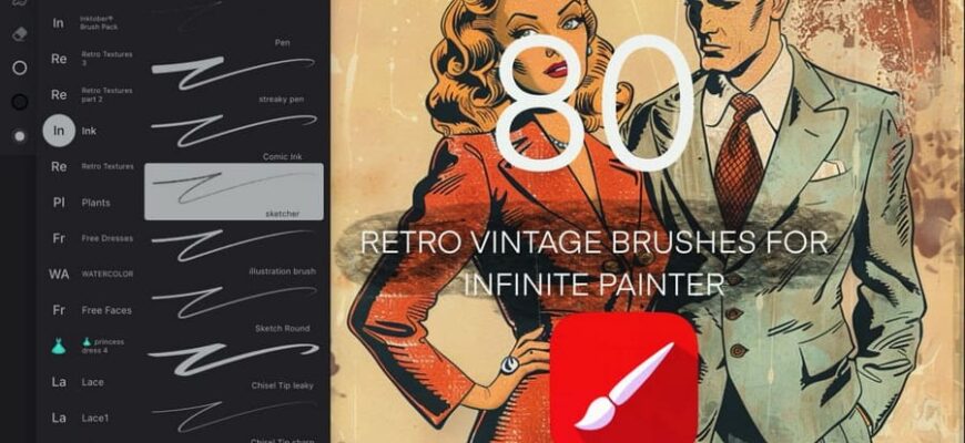 Retro Vintage Brushes For Infinite Painter