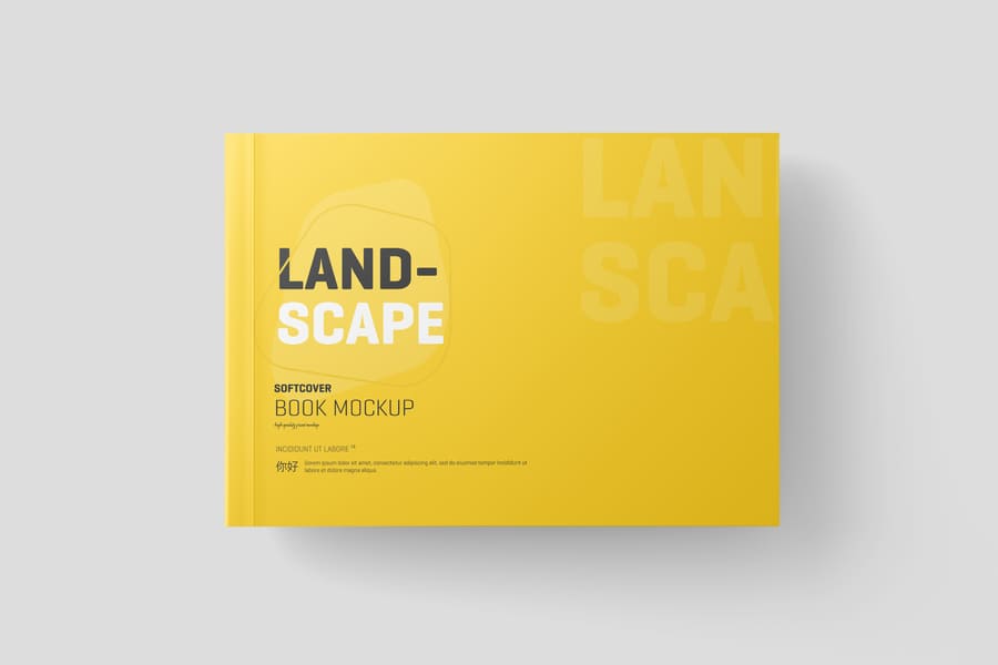 Softcover Landscape Book Cover Mockup 2