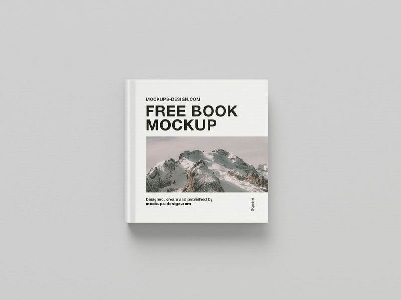 Square Hardcover Book Mockup 6