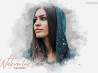 Watercolor Photo Effect Psd Template 2 1
