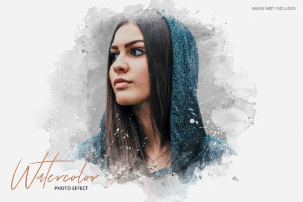 Watercolor Photo Effect Psd Template 2 1