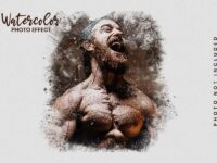 Watercolor Photo Effect Psd Template