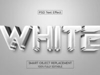 White 3d Psd Text Effect