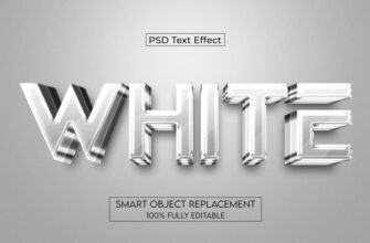 White 3d Psd Text Effect