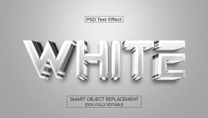 White 3d Psd Text Effect