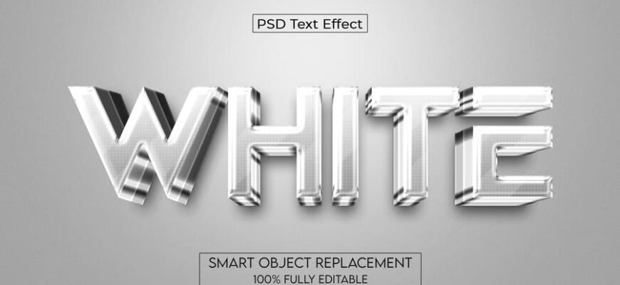 White 3d Psd Text Effect