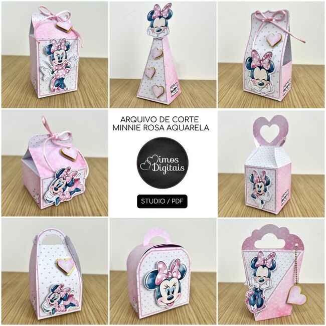 Arquivo De Corte Minnie Rosa Aquarela 2