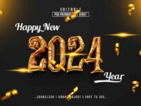 Happy New Year 2024 Witch Party 3d Text Effect