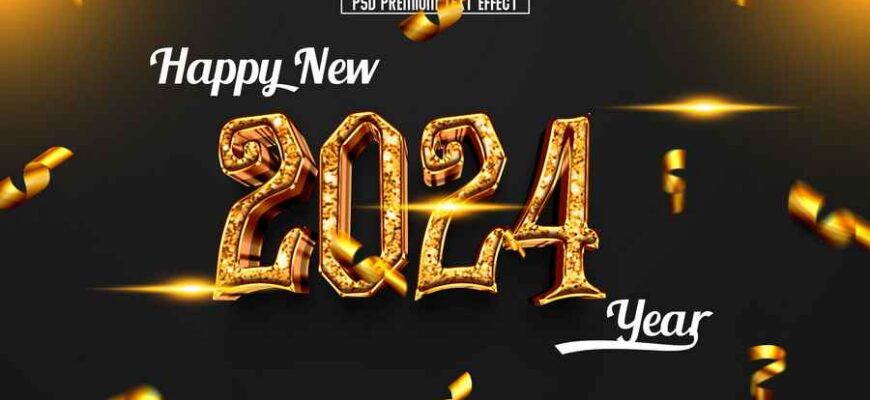 Happy New Year 2024 Witch Party 3d Text Effect