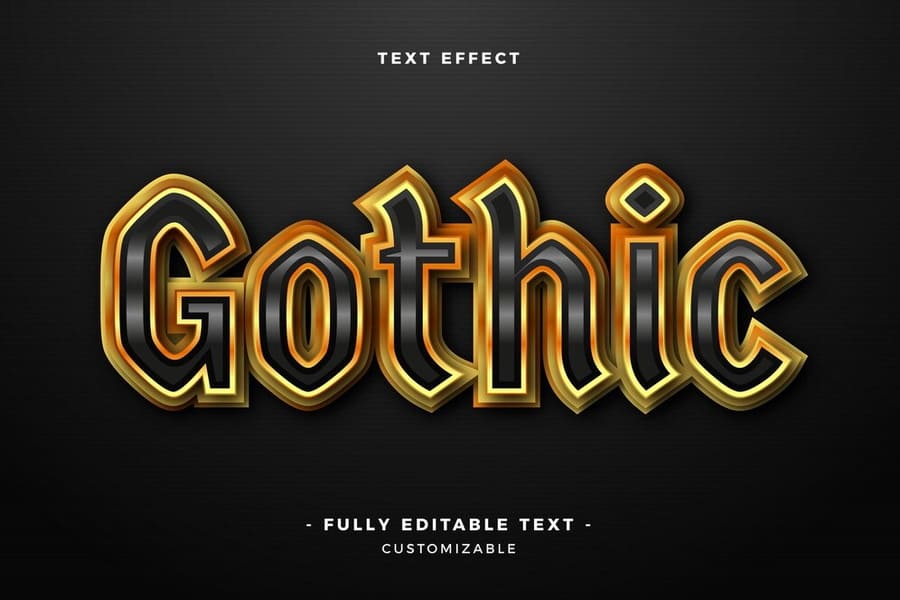 Shiny Gothic Text Effect