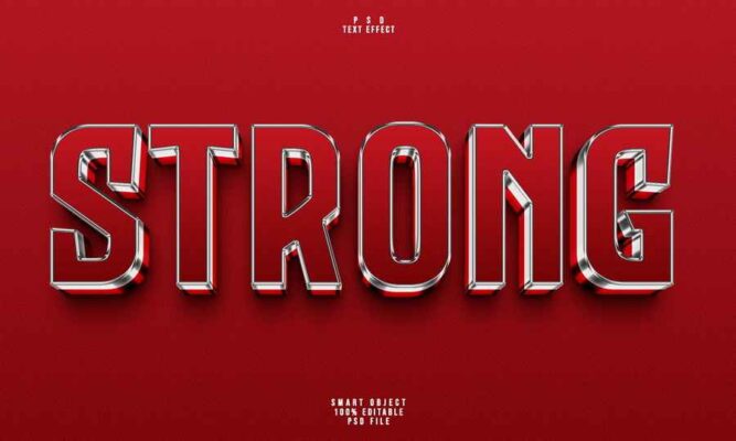 Strong 3d Editable Text Effect