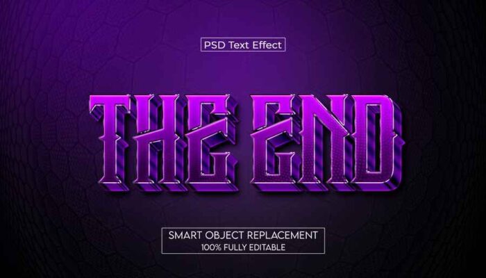 The End Psd Text Effect