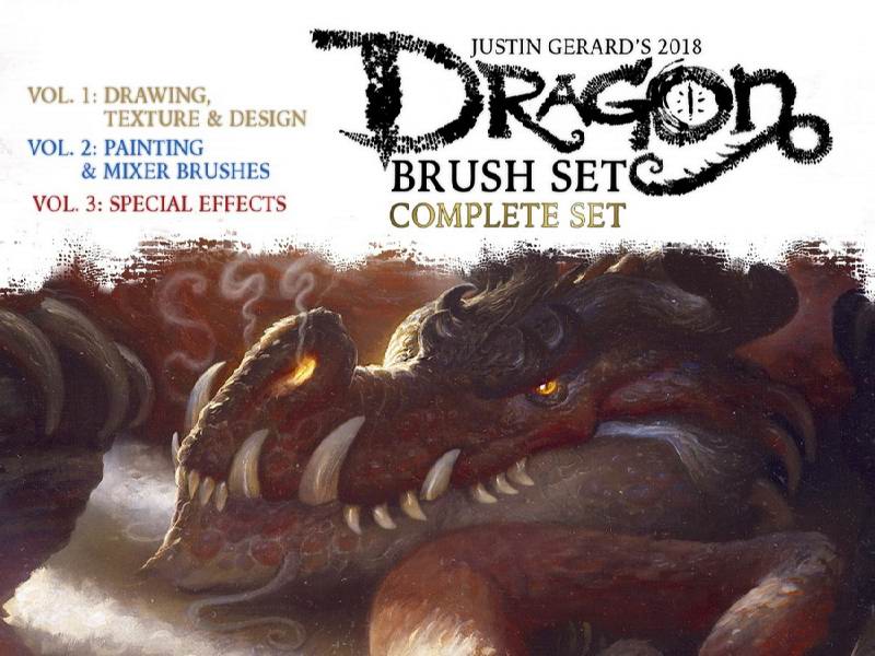 Complete Dragon Brush Set For Photoshop 1