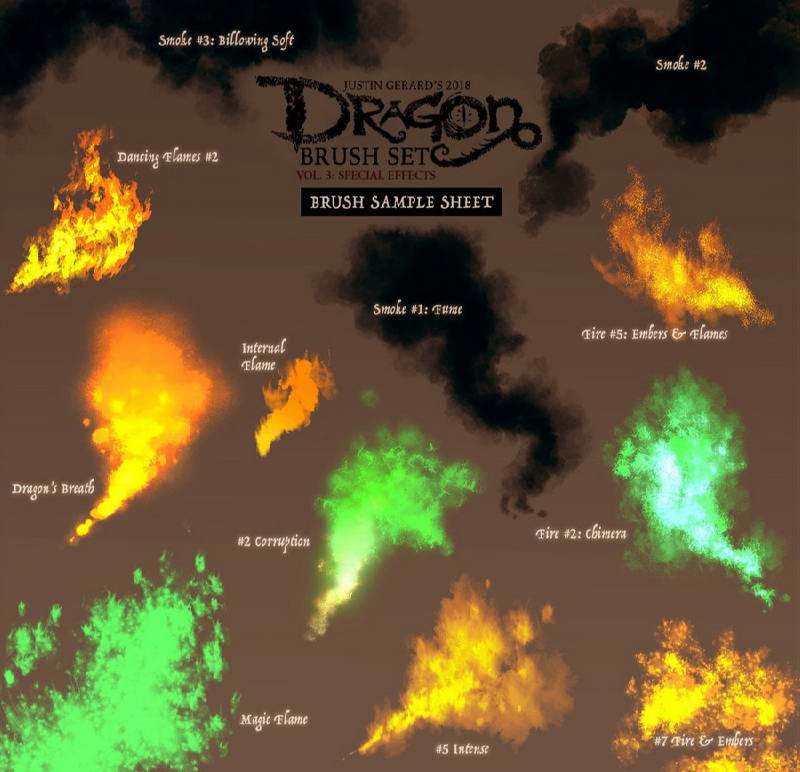 Complete Dragon Brush Set For Photoshop 8