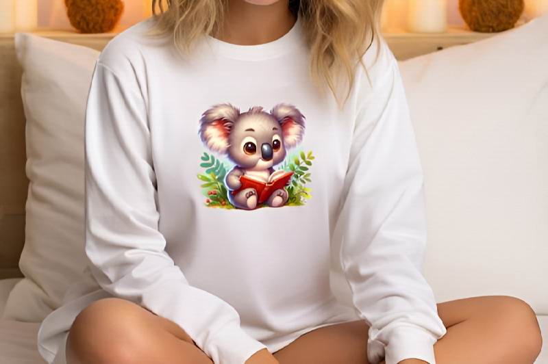 Cute Koala Reading Book Sublimation 3