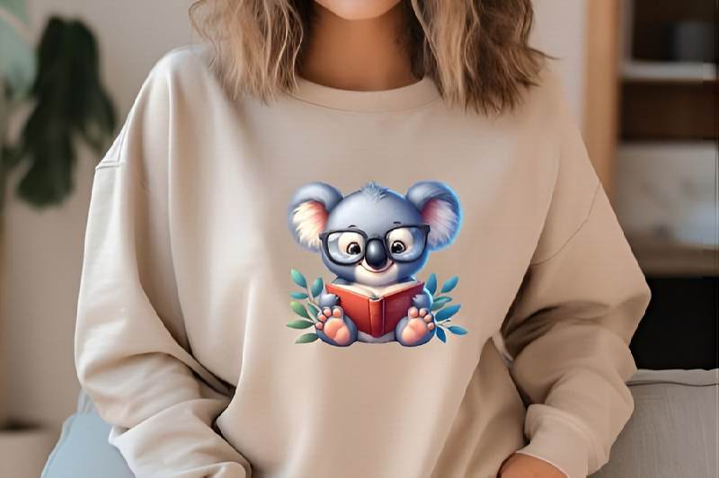 Cute Koala Reading Book Sublimation 4