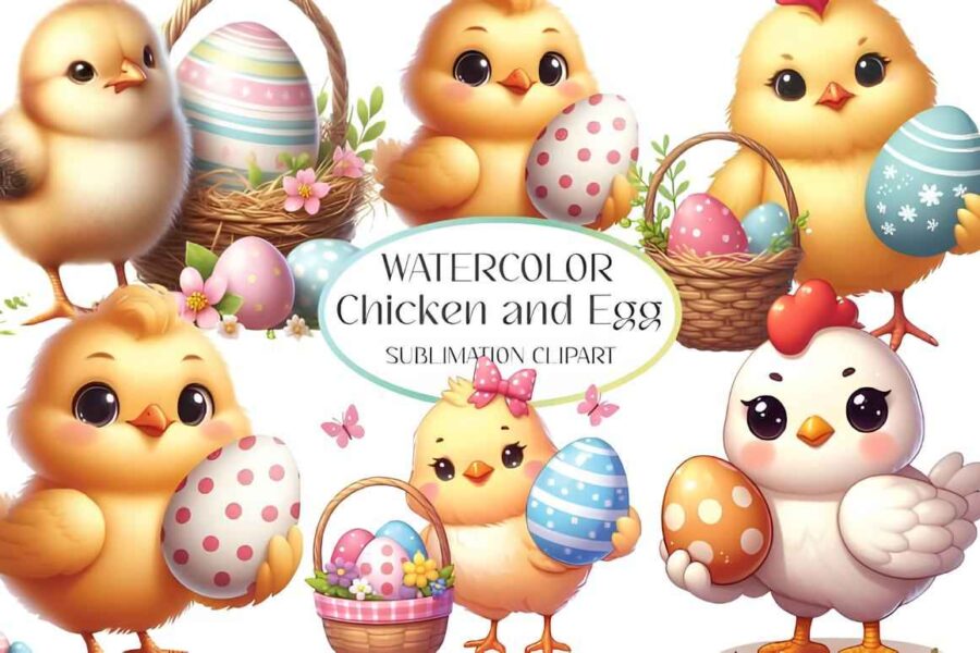 Easter Chicken And Egg Clipart