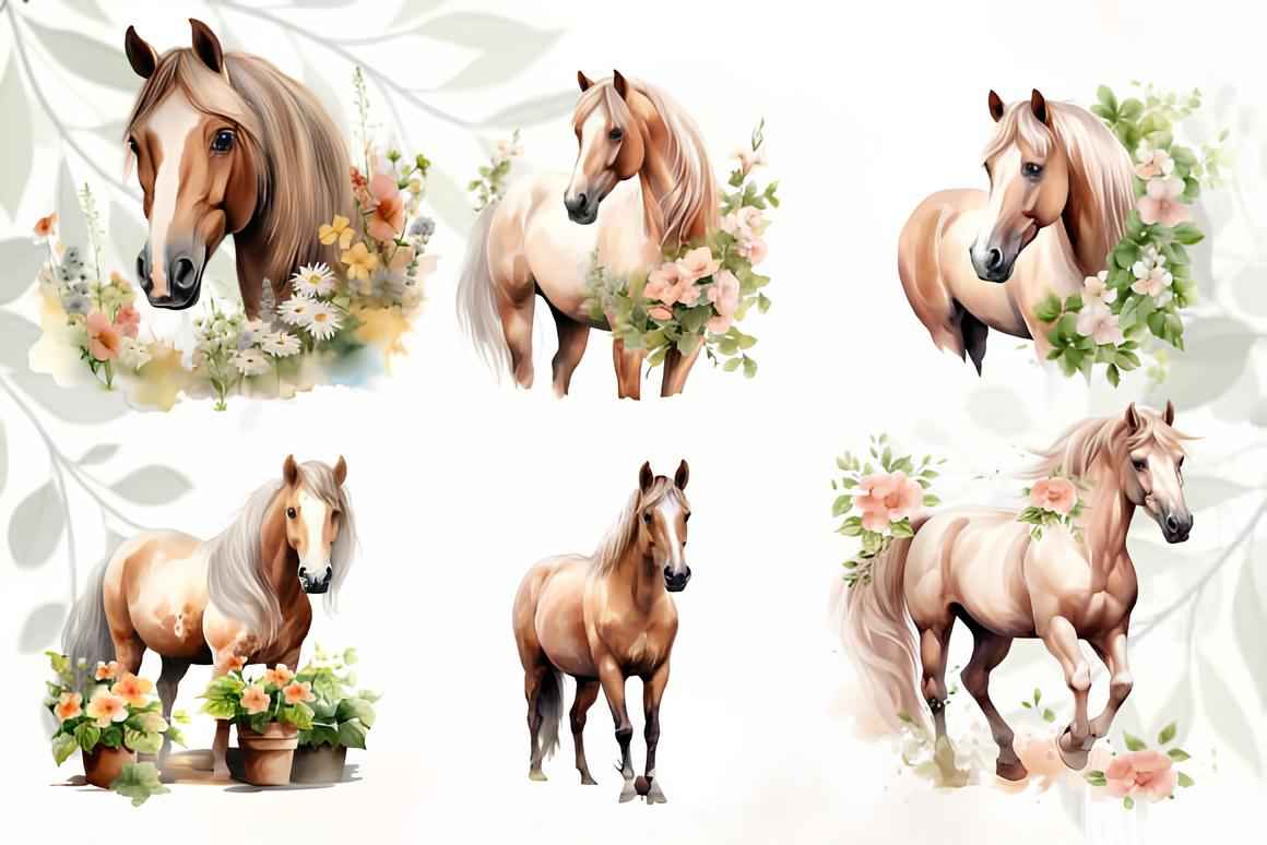 Spring Horses Clipart 2