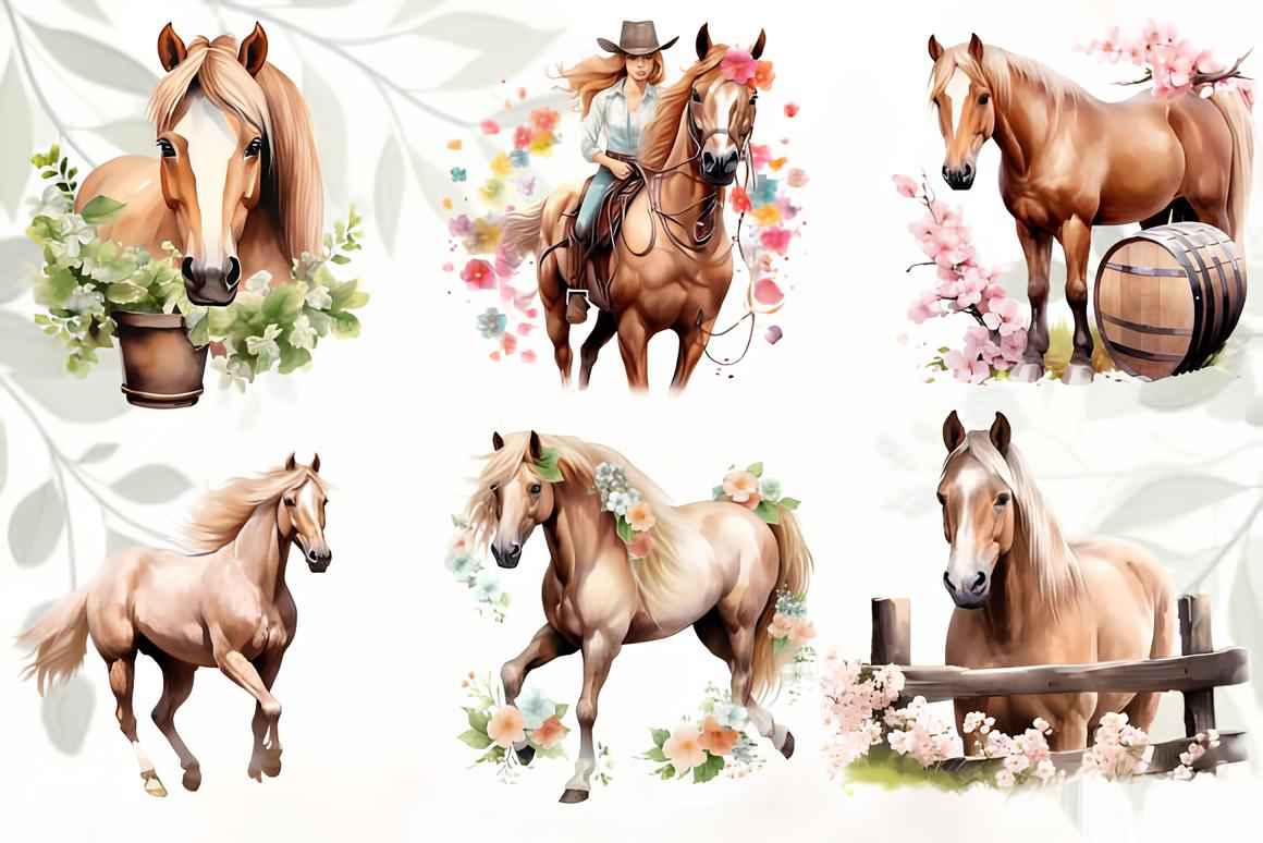 Spring Horses Clipart 3