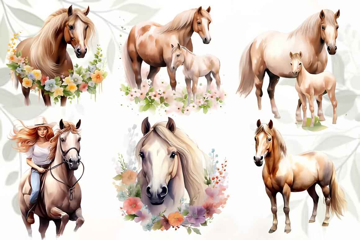 Spring Horses Clipart 4