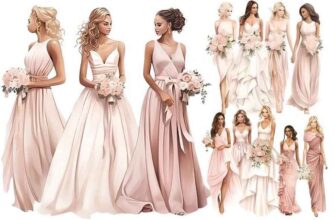 Watercolor Bride And Bridesmaids