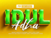 3d Idul Adha Text Style Effect 1