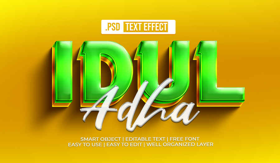 3d Idul Adha Text Style Effect 1