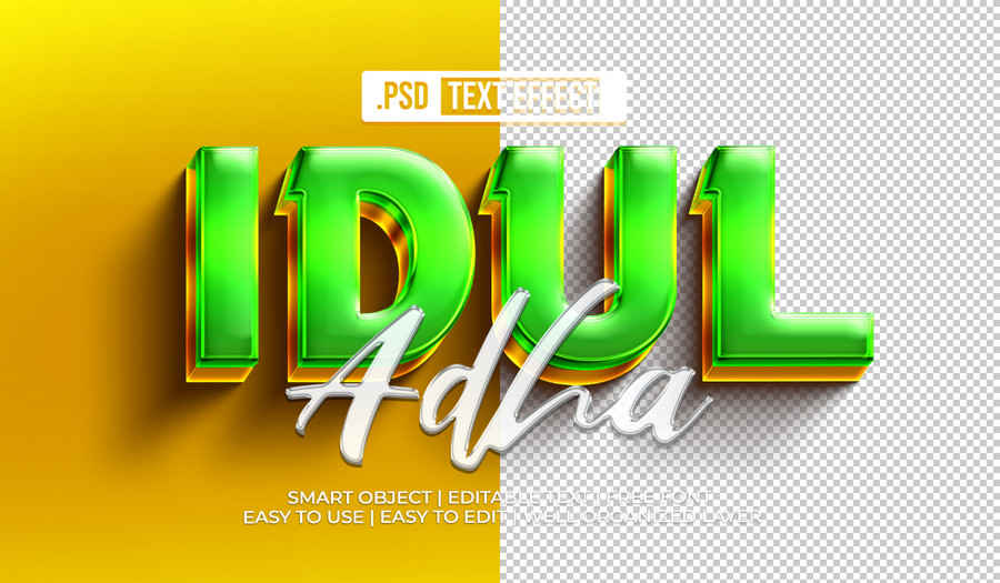 3d Idul Adha Text Style Effect 2