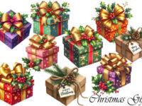 9 Png Christmas Gifts Sublimation Clipart
