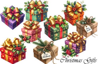 9 Png Christmas Gifts Sublimation Clipart