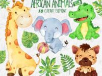 African Safari Animais Clipart Set 2