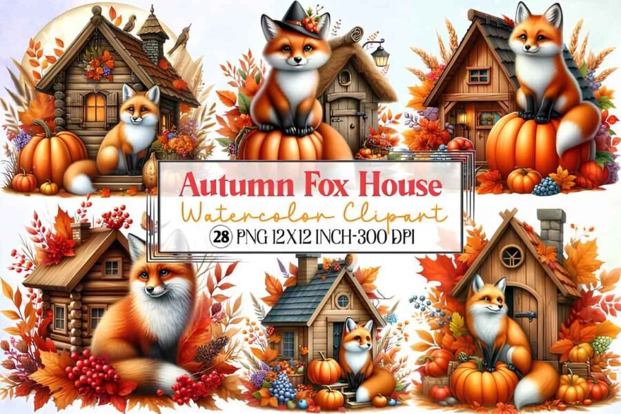 Autumn Fox House Sublimation