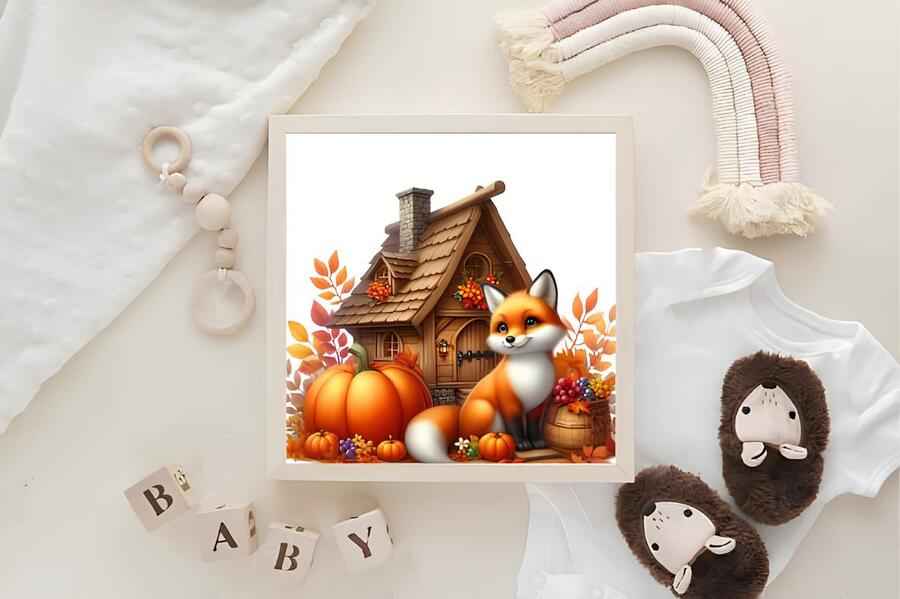 Autumn Fox House Sublimation Graphics 4