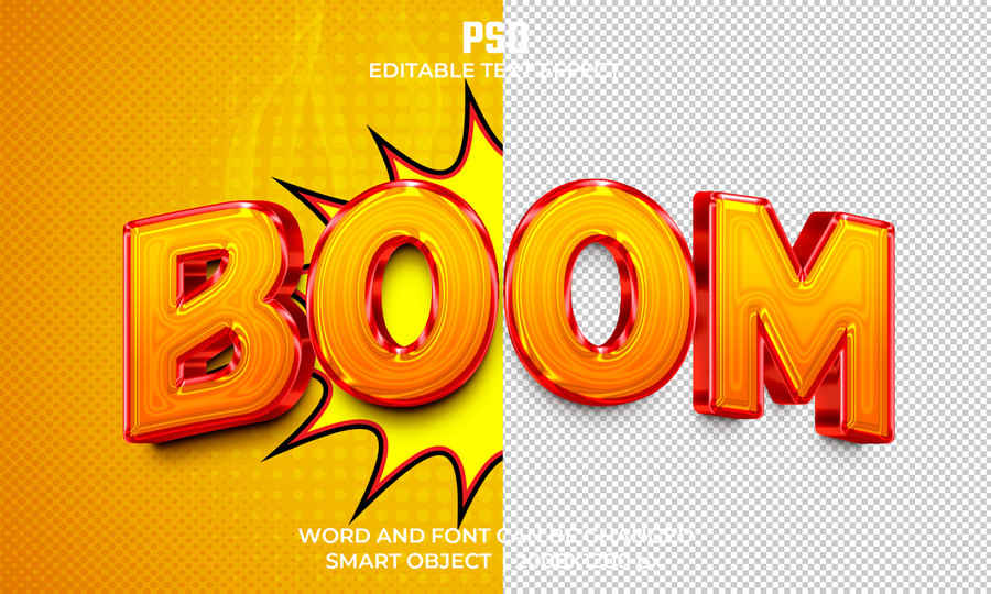 Boom 3d Editable Premium Text Effect 1