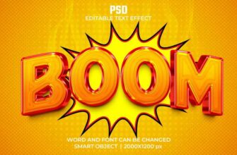 Boom 3d Editable Premium Text Effect