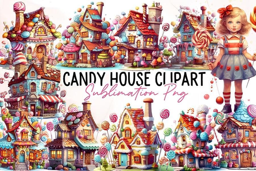 Candy House Sublimation Clipart