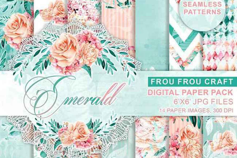 Emerald Digital Paper Collection 0