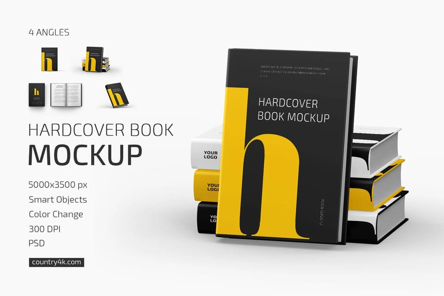 Hardcover Book Mockup Set 1