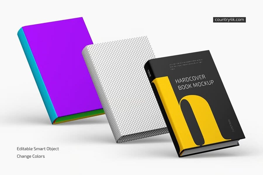 Hardcover Book Mockup Set 4