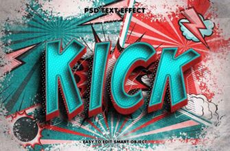 Kick Comic Style Editable Text Effect 001