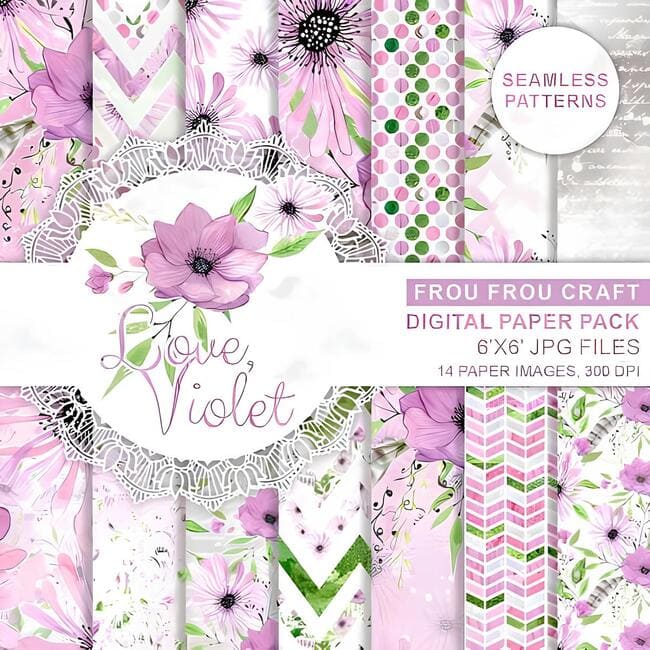 Love Violet Digital Paper Pack 11